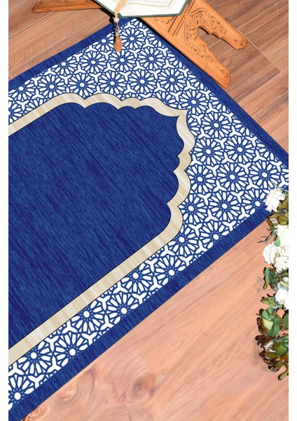 Dijital Baskılı Yıkanabilir Hediyelik Şık Namazlık Seccade 70X130 Cm, Seccade-17-Mavi, fırsatları