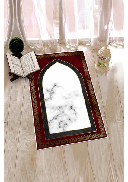 Dijital Baskılı Kaymaz Taban Yıkanabilir Modern Namazlık Seccade 70X130, Seccade-20-Kırmızı, fiyatları