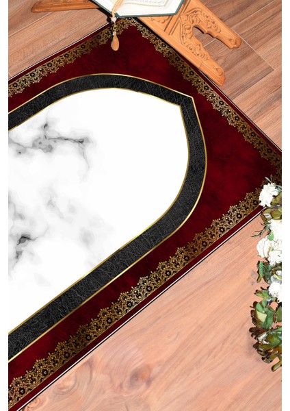 Dijital Baskılı Kaymaz Taban Yıkanabilir Modern Namazlık Seccade 70X130, Seccade-20-Kırmızı, fırsatları