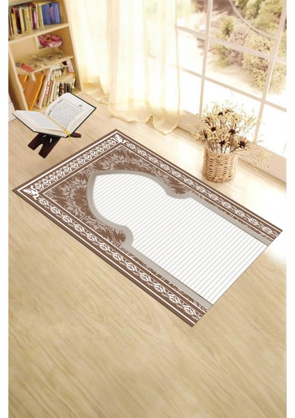 Dijital Baskılı Yıkanabilir Motifli Hediyelik Namazlık Seccade 70X130, Seccade-27-Kahve,