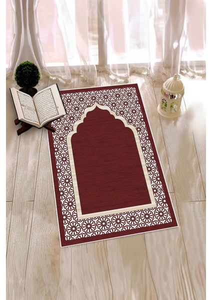 Dijital Baskılı Yıkanabilir Hediyelik Şık Namazlık Seccade 70X130 Cm, Seccade-17-Kırmızı, fiyatları