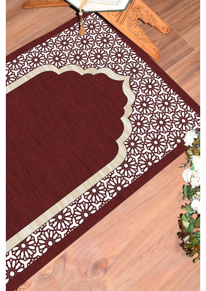 Dijital Baskılı Yıkanabilir Hediyelik Şık Namazlık Seccade 70X130 Cm, Seccade-17-Kırmızı, fırsatları