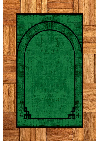 Dijital Baskılı Yıkanabilir Sade Desen Hediyelik Namazlık Seccade 70X130, Seccade-39-Yeşil,