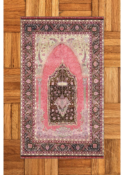 Dijital Baskılı Yıkanabilir Hediyelik Klasik Namazlık Seccade 70X130CM, Seccade-33-Kırmızı, modelleri