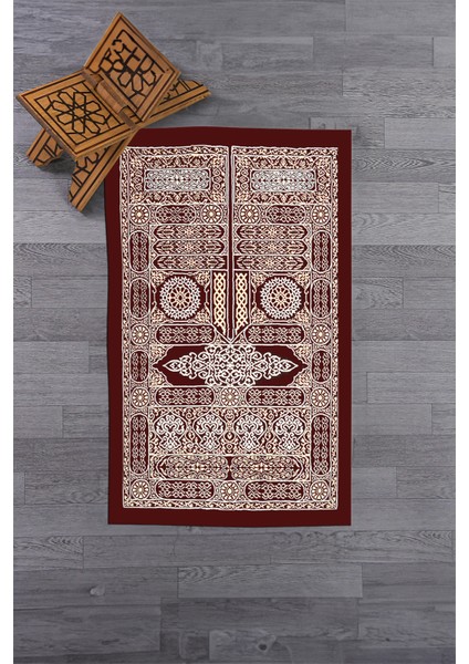 Dijital Baskılı Yıkanabilir Şık Tasarım Hediyelik Namaz Halısı Seccade 70X130CM, Seccade-50-Kırmızı,