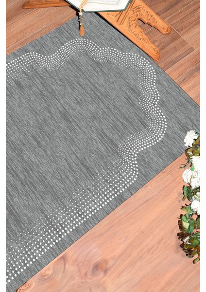 Dijital Baskılı Yıkanabilir Hediyelik Namazlık Seccade 70X130 Cm, Seccade-13-Gri, indirimleri