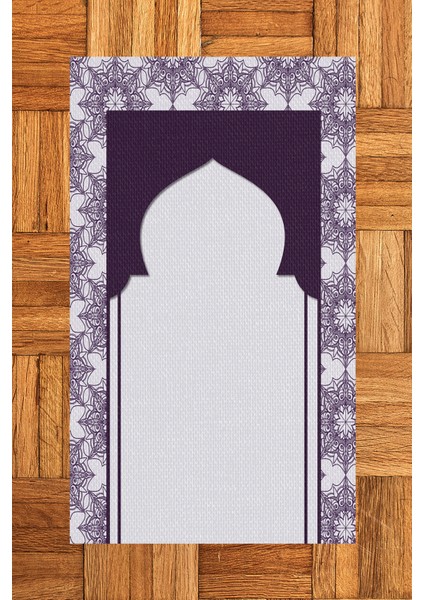 Dijital Baskılı Yıkanabilir Hediyelik Namazlık Seccade 70X130CM, Seccade-25-Mor,