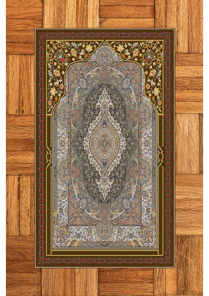 Dijital Baskılı Yıkanabilir Hediyelik Klasik Namazlık Seccade 70X130, Seccade-32-Kahve,