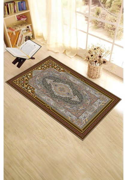 Dijital Baskılı Yıkanabilir Hediyelik Klasik Namazlık Seccade 70X130, Seccade-32-Kahve,