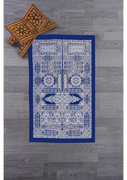 Dijital Baskılı Yıkanabilir Şık Tasarım Hediyelik Namaz Halısı Seccade 70X130CM, Seccade-50-Mavi,