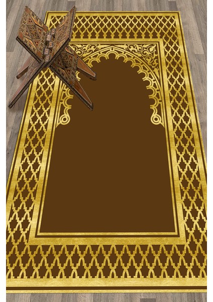 Dijital Baskılı Yıkanabilir Motifli 70X130 Namazlık Seccade, Seccade-01-Kahve, indirimleri