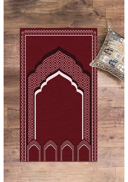 Dijital Baskılı Minber Motifli Yıkanabilir Motifli 70X130 Namazlık Seccade, Seccade-02-Kırmızı, modelleri