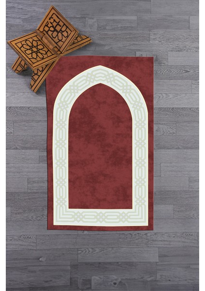 Dijital Baskılı Yıkanabilir Sade Şık Namazlık Seccade 70X130 Cm, Seccade-10-Kırmızı,
