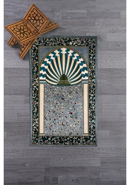 Dijital Baskılı Yıkanabilir Camii Motifli Hediyelik Namazlık Seccade 70X130CM, Seccade-34-Gri, indirimleri