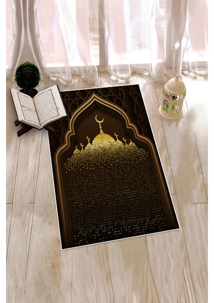 Dijital Baskılı Camii Motifli Yıkanabilir Motifli 70X130 Namazlık Seccade, Seccade-05-Kahve, fırsatları