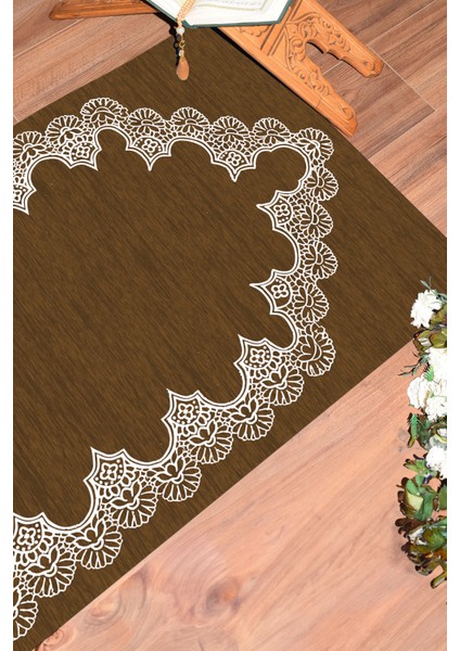 Dijital Baskılı Yıkanabilir Sade Şık Desen Namazlık Seccade 70X130 Cm, Seccade-14-Kahve,