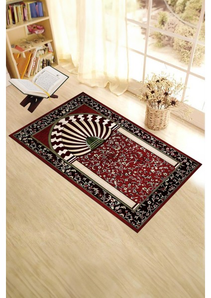 Dijital Baskılı Yıkanabilir Camii Motifli Hediyelik Namazlık Seccade 70X130CM, Seccade-34-Kırmızı,