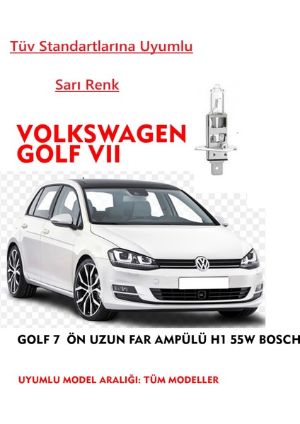 Golf 7 Ön Uzun Far Ampülü Uyumlu Sarı 55W
