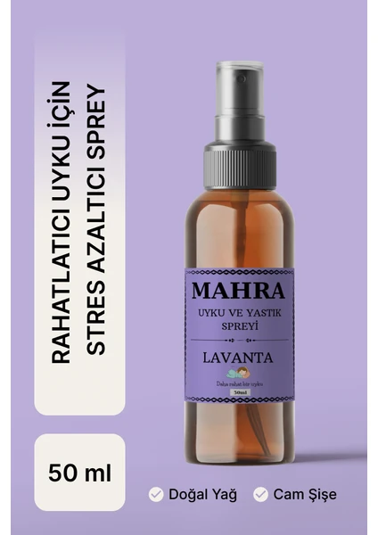 Mahra Shop Uyku Ve Yastık Spreyi Lavanta Rahatlatıcı Uyku Ve Dinlenme Spreyi 50 Ml Mahra