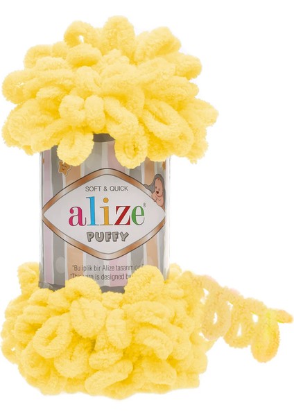 Puffy El Örgü Ipliği 5'li Paket Koyu Sarı 216