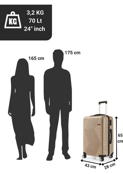 Suitcase Abs Gold Orta Boy Valiz 600.06-O indirimleri