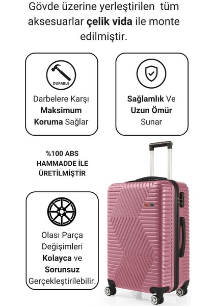Suitcase Abs Gül Kurusu Orta Boy Valiz 600.08-O fiyatları