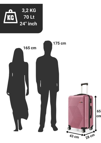 Suitcase Abs Gül Kurusu Orta Boy Valiz 600.08-O indirimleri