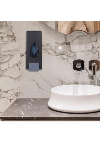 Main Shop Duvara Monte Sabunluk Banyo Duş Şampuanı Jel Deterjan Dağıtıcı Manuel Sıvı Sabunluk Siyah Renk