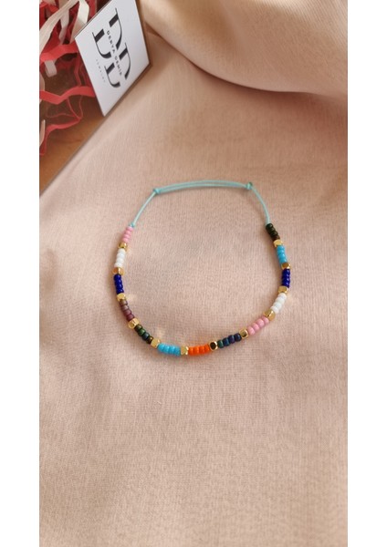 Küp Altın Kaplama Detaylı Renkli Miyuki Boncuk Halhal fiyatları