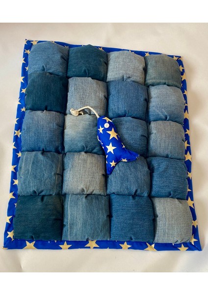Terleme Yapmayan Kot Kumaş Kedi ve Köpek Yatak Mat 70 cm x 55 cm
