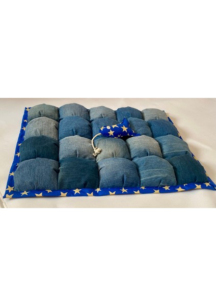 Terleme Yapmayan Kot Kumaş Kedi ve Köpek Yatak Mat 70 cm x 55 cm
