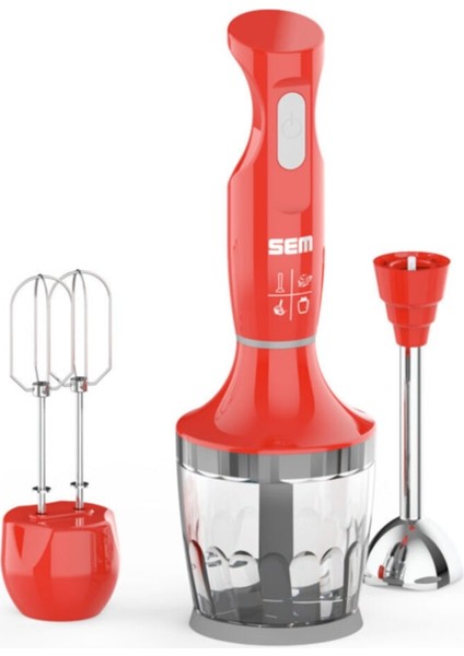 0,5 - 1 L Powermix Sk 225 Blender Seti Kırmızı 500 - 800 Watt Ithalatçı Garantili Metal 2 Yıl Plast