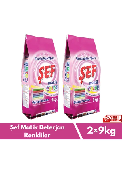 Matik Toz Çamaşır Deterjanı Renkliler 9 kg - 2 Li Paket