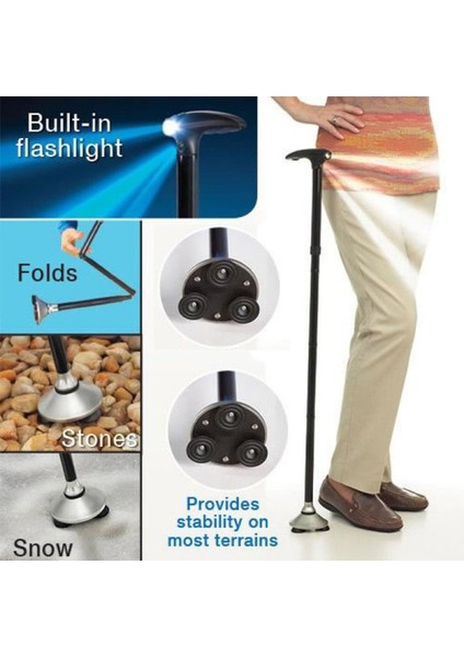 Katlanabilir Işıklı Baston