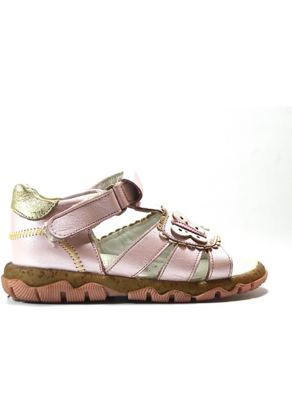 Choose 481 Hakiki Deri Pembe Ortopedik Kız Bebek Sandalet