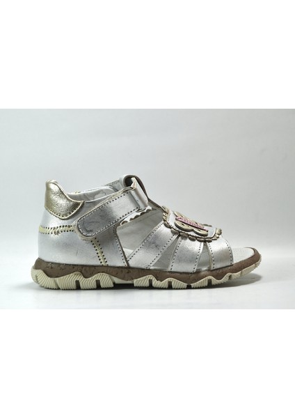 Choose 481 Hakiki Deri Gri Ortopedik Kız Bebek Sandalet