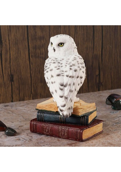 Kitap Üzerinde Beyaz Kar Baykuşu Hedwig Biblosu - Harry Potter modelleri