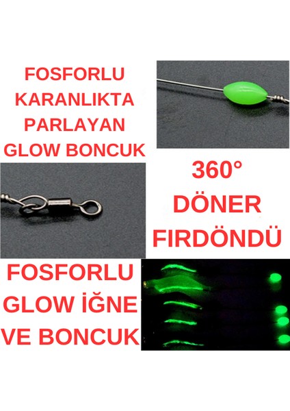 Fosforlu Glow Iğneli, Boncuklu Silikon Karides Yapay Yem Siyah