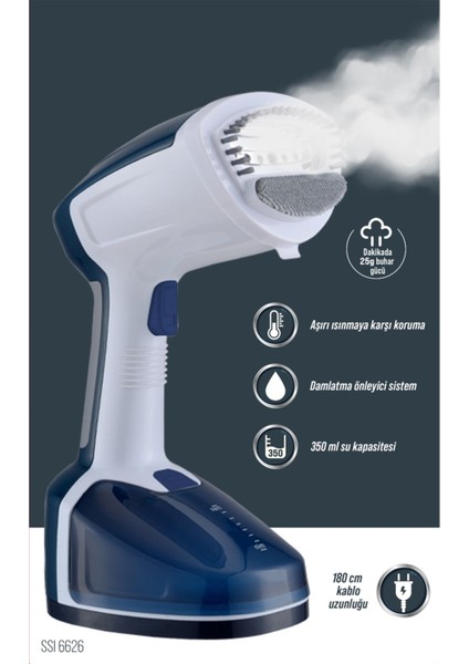 2 Yıl SSI-6626 Portatif Buharlı Kırışık Giderici Dikey Ütü 0-100 1200 - 1400 0-1 L modelleri