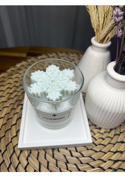 Hediyelik Kar Tanesi Bardak Mum Dekoratif Bebek Kokulu Soya Wax Mum Sevgiliye fırsatları