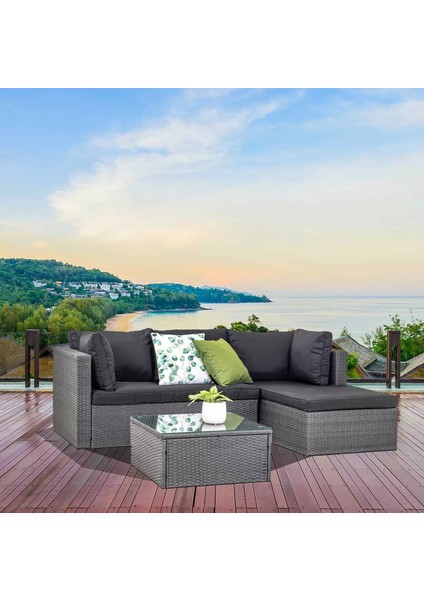 Rattan Köşe Oturma Grubu Oturma Takımı Bahçe Oturma Grubu