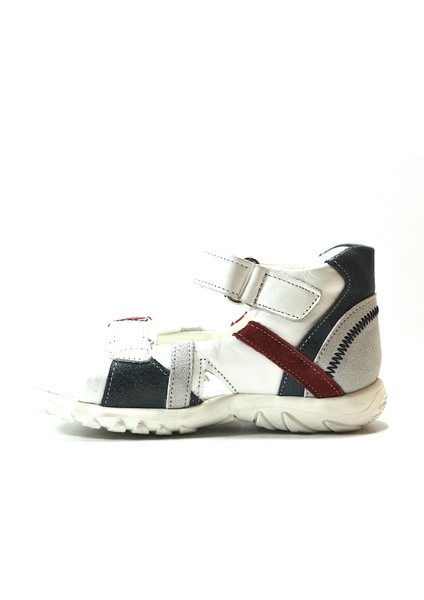 PTN.3000 Hakiki Deri Beyaz Ortopedik Erkek Bebek Sandalet modelleri