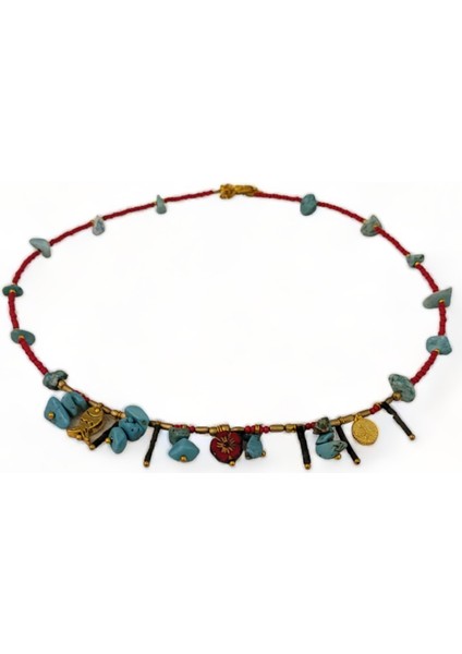 Büyülü Ay Işığı Kırmızı Doğal Taş Kolye