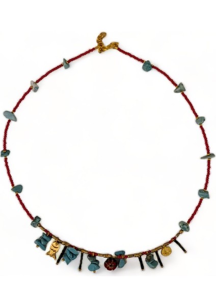 Büyülü Ay Işığı Kırmızı Doğal Taş Kolye fiyatları