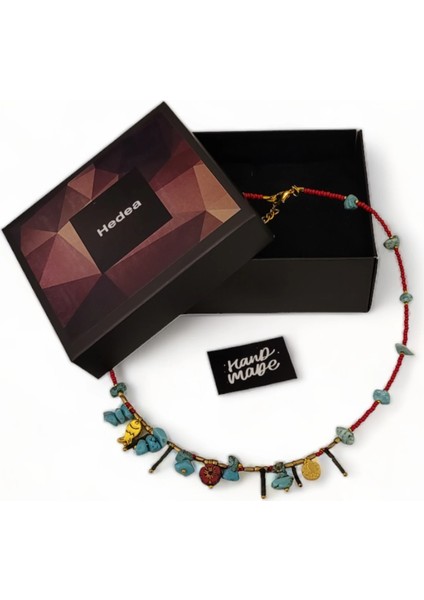 Büyülü Ay Işığı Kırmızı Doğal Taş Kolye fırsatları