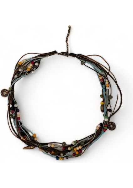 Gökyüzü Harmonisi Boncuklu Dondurma Temalı Kadın Kolye