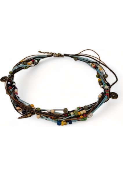 Gökyüzü Harmonisi Boncuklu Dondurma Temalı Kadın Kolye modelleri