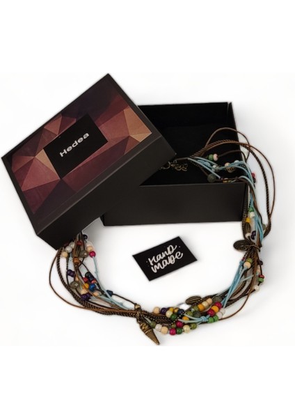 Gökyüzü Harmonisi Boncuklu Dondurma Temalı Kadın Kolye fırsatları