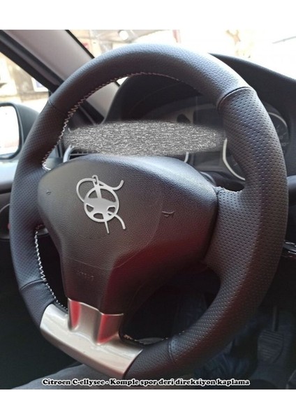 Citroen C-Elysee Araca Uyumlu Deri Direksiyon Kılıfı Noktalı Düz