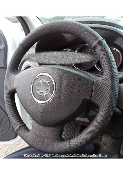 Dacia Lodgy Araca Özel Deri Direksiyon Kılıfı (Noktalı Düz )